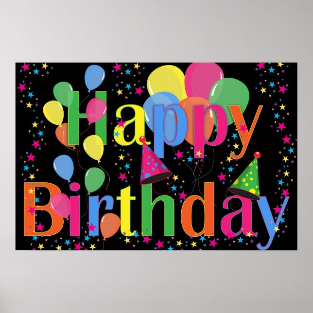 Colorful HAPPY BIRTHDAY POSTER (Front)
