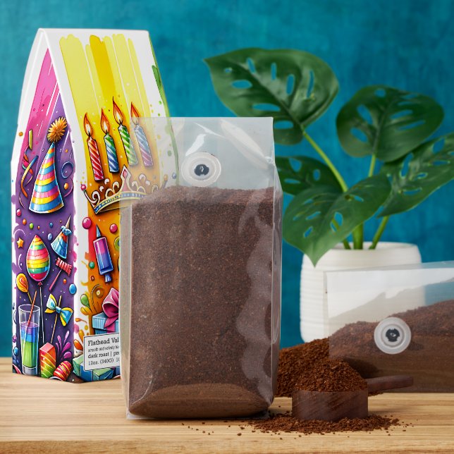 Colorful Happy Birthday  Roasted Coffee (Ground)