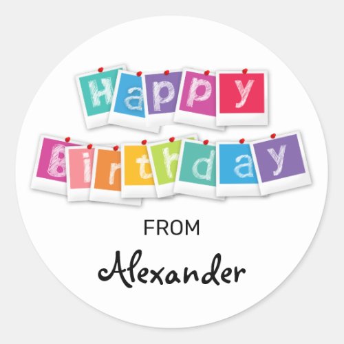 Colorful Happy Birthday Stickers for Gifts
