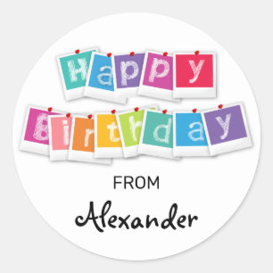 Colorful Happy Birthday Stickers for Gifts