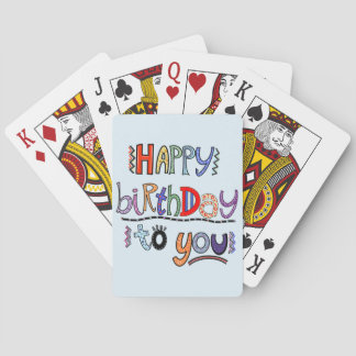 Colorful Happy Birthday to you  Poker Cards