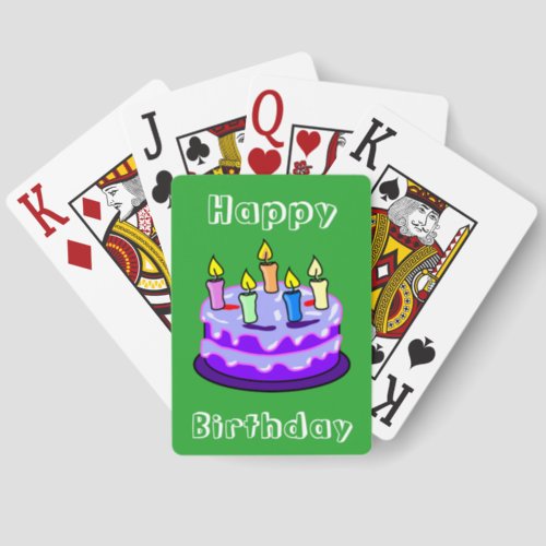 Colorful Happy Birthday Trendy Jumbo Poker Cards