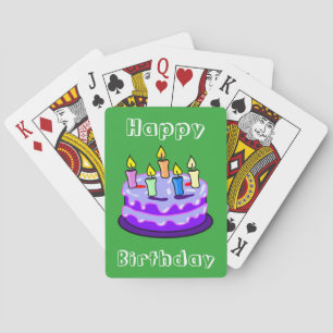 Colorful Happy Birthday Trendy Poker Cards