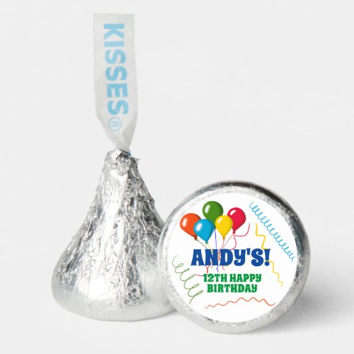 Colorful Happy Birthday with Balloons Hersheys Kisses