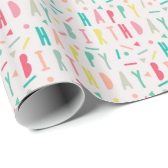 Colorful Happy Birthday Wrapping Paper | Zazzle