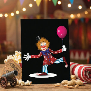 Colorful Happy Clown with Balloon Fun Circus Invitation