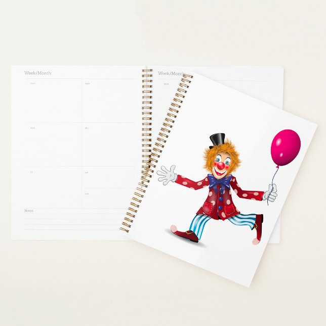Colorful Happy Clown with Balloon Fun Circus  Planner (Creator Uploaded)