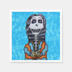 Colorful Happy Day of the Dead Skeleton Paper Napkins