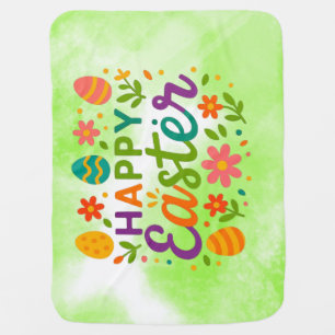 Colorful Happy Easter   Baby Blanket