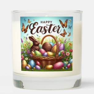 Colorful, Happy Easter basket with eggs Scented Candle