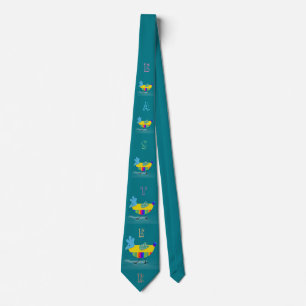 Colorful Happy Easter Chicks Greeting Teal Tie
