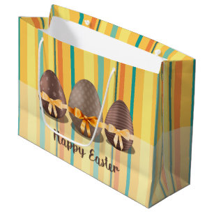 Colorful Happy Easter, Choco Easter Eggs Large Gift Bag