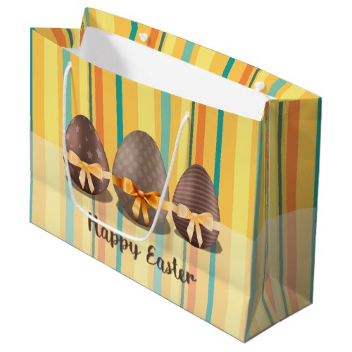 Colorful Happy Easter Choco Easter Eggs Large Gift Bag
