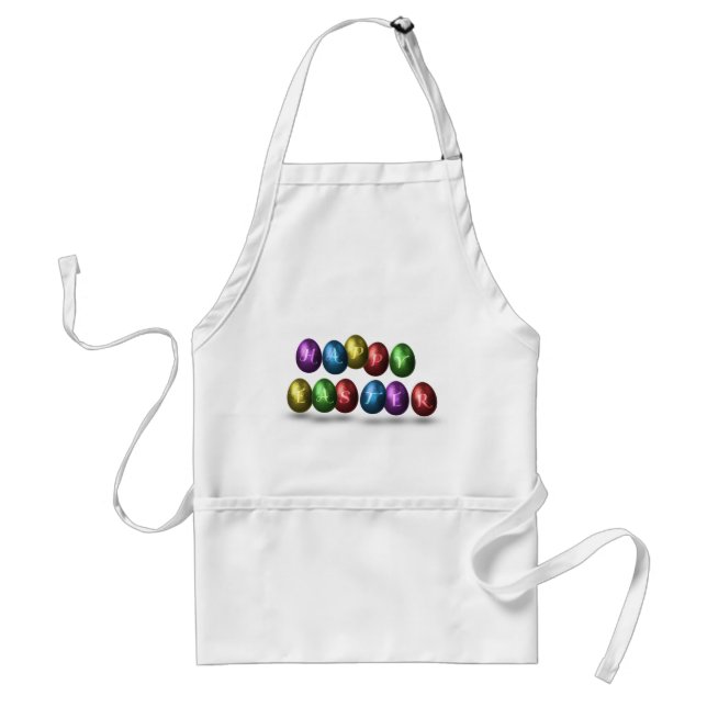 Colorful Happy Easter Eggs Adult Apron (Front)