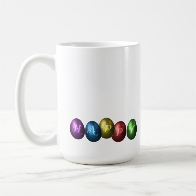 Colorful Happy Easter Eggs Coffee Mug (Left)