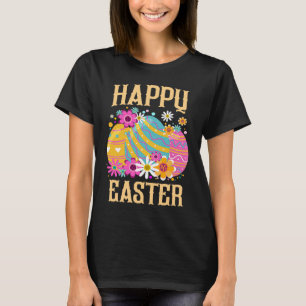 Colorful Happy Easter Eggs & Cute Daisies For Egg T-Shirt