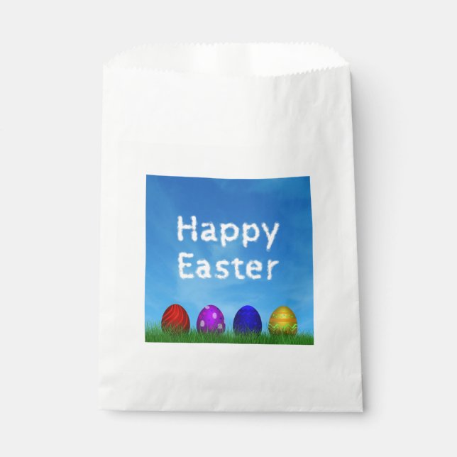 Colorful Happy Easter Eggs Favor Bag (Front)