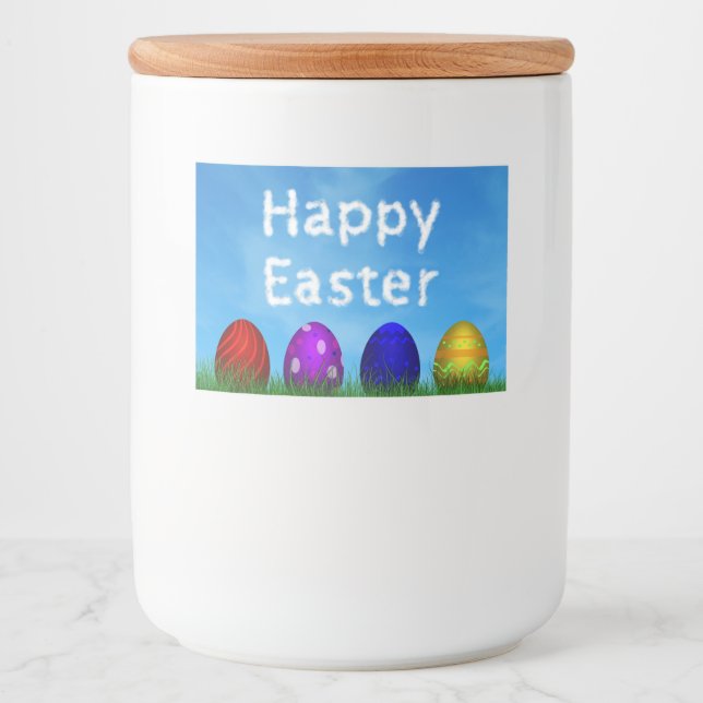 Colorful Happy Easter Eggs Food Label (Front)