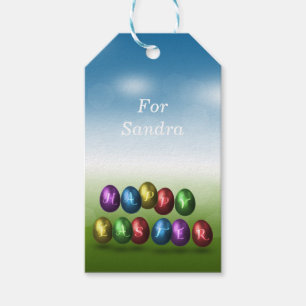 Colorful Happy Easter Eggs Gift Tags
