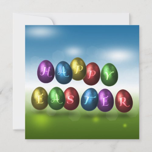Colorful Happy Easter Eggs Invitation