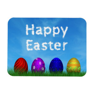 Colorful Happy Easter Eggs Magnet