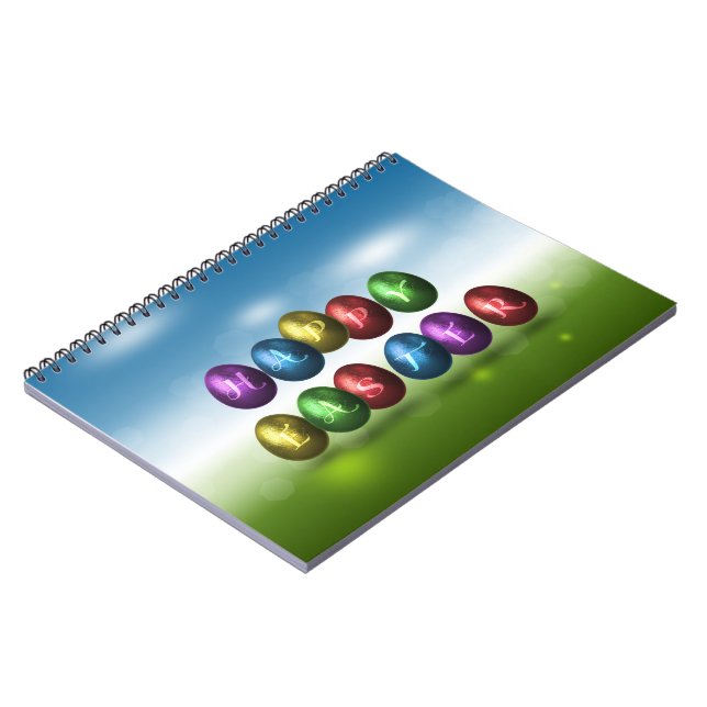 Colorful Happy Easter Eggs Notebook (Left Side)