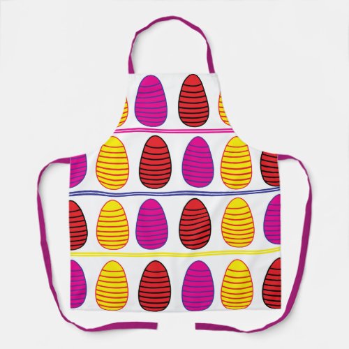 Colorful Happy Easter Eggs Pattern     Apron