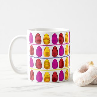 Colorful Happy Easter Eggs Pattern Festive