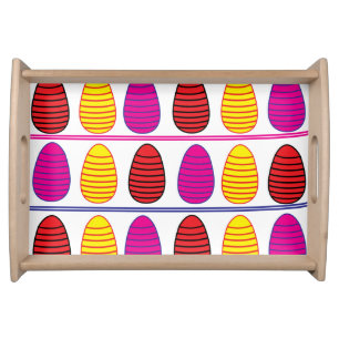 Colorful Happy Easter Eggs Pattern  Serving Tray