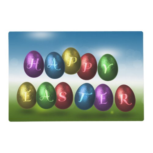 Colorful Happy Easter Eggs Placemat