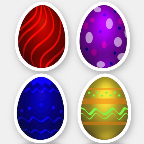 Colorful Happy Easter Eggs Sticker