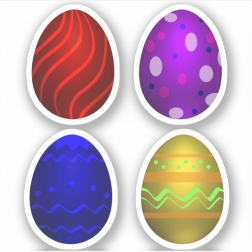 Colorful Happy Easter Eggs Sticker