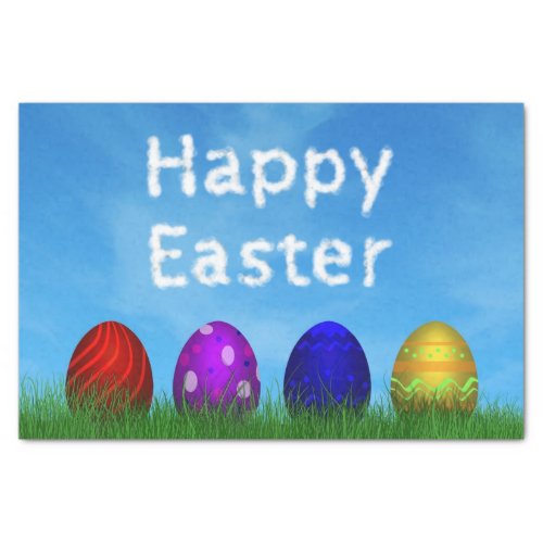 Colorful Happy Easter Eggs Tissue Paper