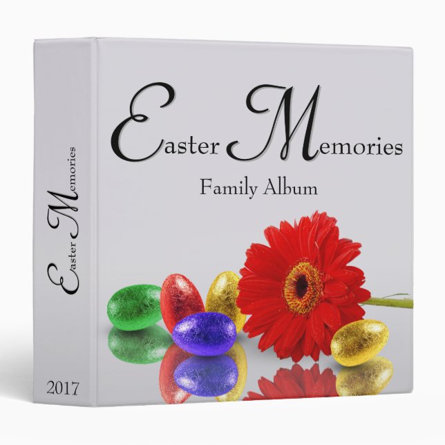 Colorful Happy Easter Eggs with Gerbera Binder (Front/Spine)