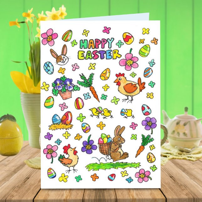 Colorful Happy Easter greeting  Card (Creator Uploaded)