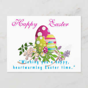 Colorful Happy Easter Greeting Postcard