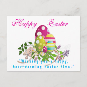 Colorful Happy Easter Greeting Postcard
