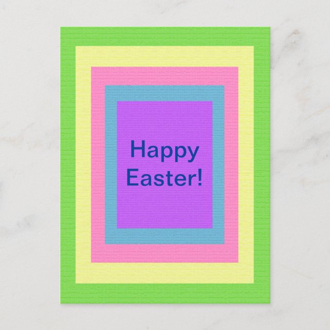 Colorful Happy Easter Holiday Postcard (Front)