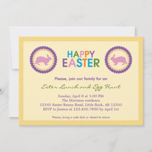 Colorful Happy Easter Invitation