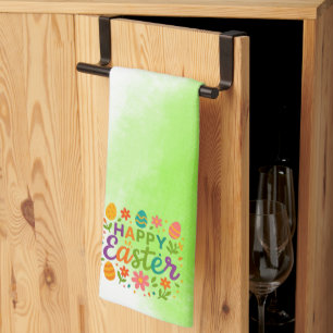 Colorful Happy Easter Kitchen Towel