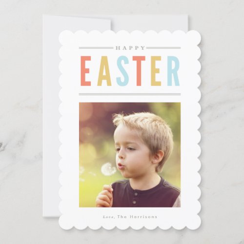 Colorful Happy Easter Photo Easter Holiday Card