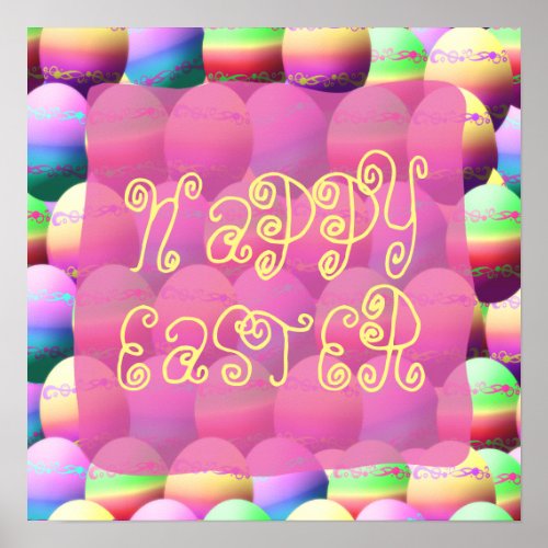 Colorful Happy Easter Sign