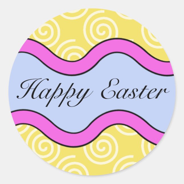 Colorful Happy Easter Stickers (Front)