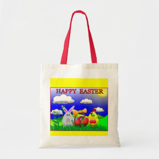 Colorful Happy Easter Tote Bag