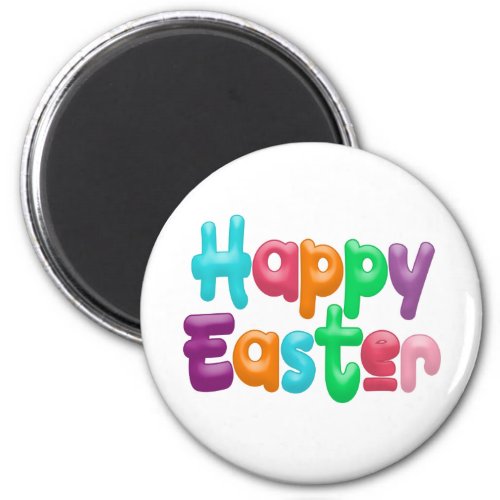 Colorful Happy Easter Typography  Magnet