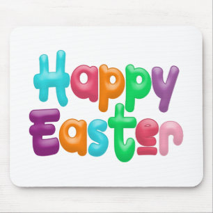 Colorful Happy Easter Typography   Mousepad