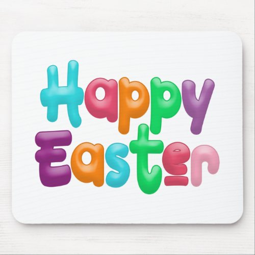 Colorful Happy Easter Typography  Mousepad