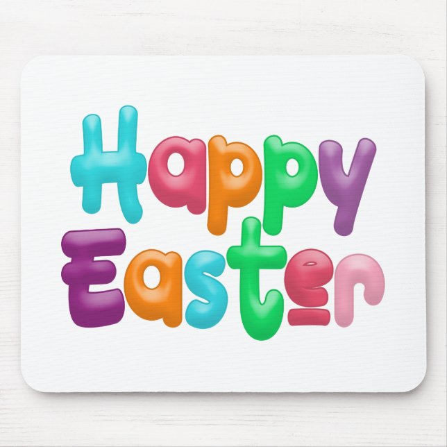 Colorful Happy Easter Typography | Mousepad (Front)