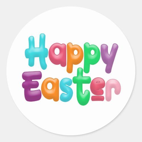 Colorful Happy Easter Typography  Sticker Seal