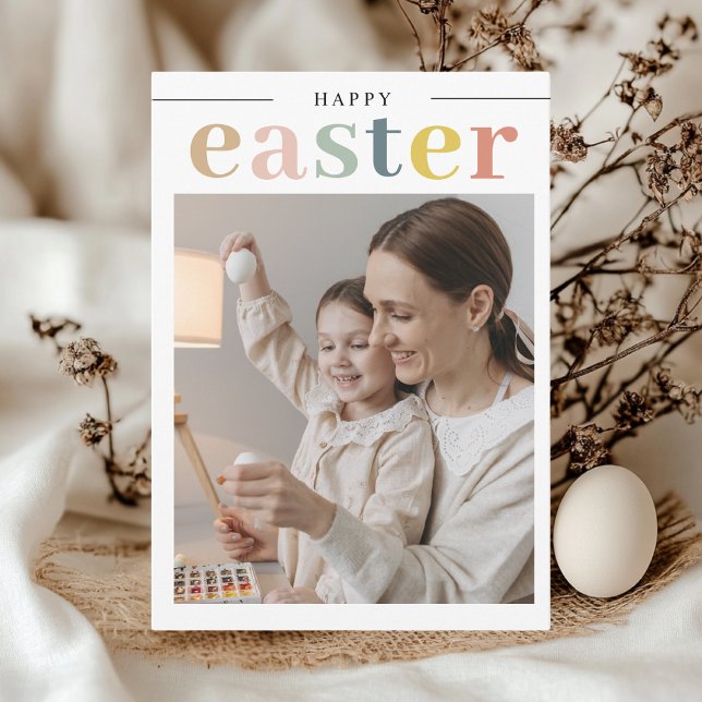 Colorful Happy Easter With Photo (Creator Uploaded)